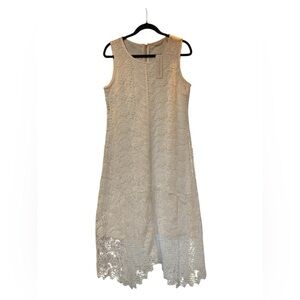 Soft Surroundings Sleeveless White Lace Shift Maxi Dress Size 8P - NWT